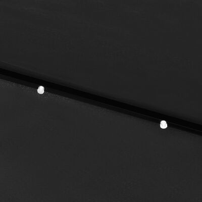 vidaXL Parasoll med lysdioder og stålstang svart 2x3 m