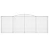 vidaXL Gabionkurver buede 25 stk 400x50x140/160 cm galvanisert jern