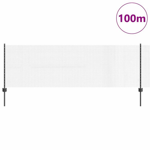 vidaXL Gjerde med stolpe Gr&aring; 0,8 x 100 m St&aring;l og PVC