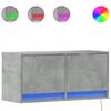 vidaXL Vegghengt TV-benk med LED-lys betonggr&aring; 80x31x35 cm