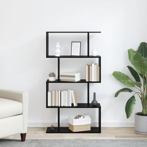 vidaXL Bokskap Svart Eik 70 x 24 x 129 cm Konstruert tre