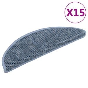 vidaXL Selvklebende trappematter sisal-utseende 15 stk 56x17x3 cm bl&aring;