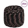 vidaXL B&aring;ttau svart 16 mm 25 m polypropylen