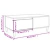 vidaXL Salongbord hvit 90x50x36,5 cm konstruert tre
