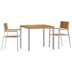 vidaXL Utend&oslash;rs spisestue sett 3 pcs Brun Solid akasietre