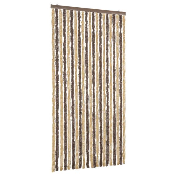 vidaXL Fluegardin m&oslash;rkebrun og beige 90x200 cm chenille