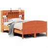 vidaXL Seng med bokhylle uten madrass voksbrun 120x190 cm heltre furu