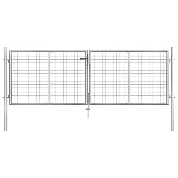 vidaXL Hageport galvanisert st&aring;l 300x75 cm s&oslash;lvfarget