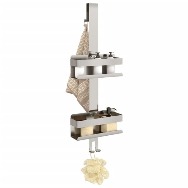 vidaXL Hengende dusjhylle børstet 304 rustfritt stål