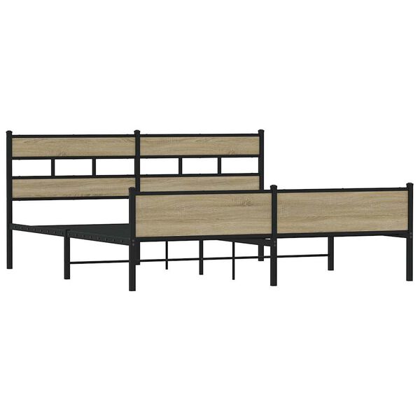 vidaXL Sengeramme i metall uten madrass sonoma eik 180x200 cm