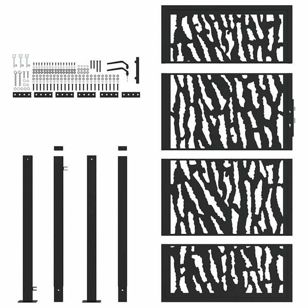 vidaXL Hageport svart 100x175 cm st&aring;lspordesign