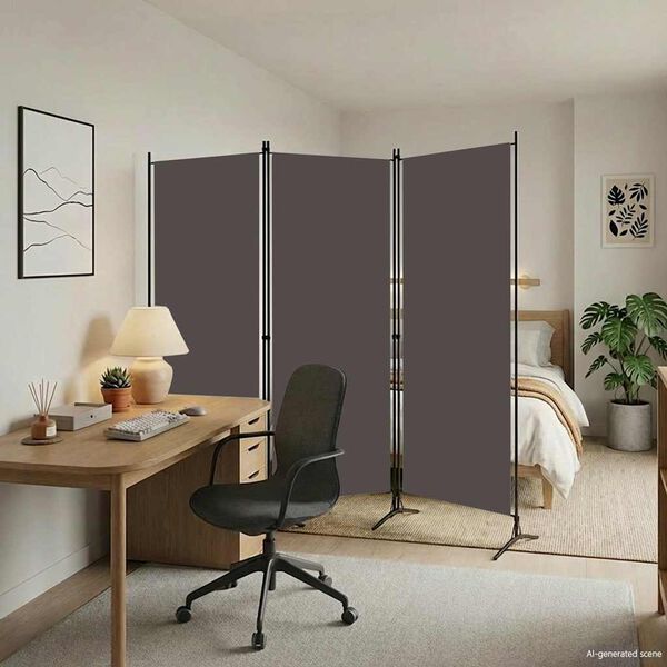 vidaXL Romdeler 3 paneler antrasitt 260x180 cm