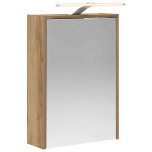 vidaXL Baderomsspeilskap med hylle Kunstnerisk Eik 43 x 16 x 62.5 cm