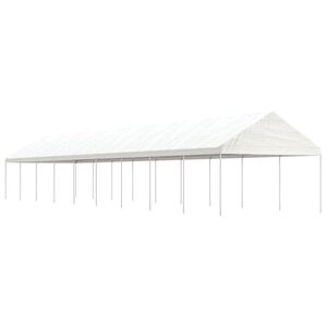 vidaXL Paviljong med tak hvit 20,07x4,08x3,22 m polyetylen