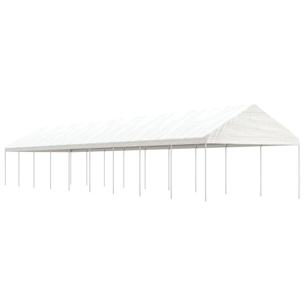 vidaXL Paviljong med tak hvit 20,07x4,08x3,22 m polyetylen