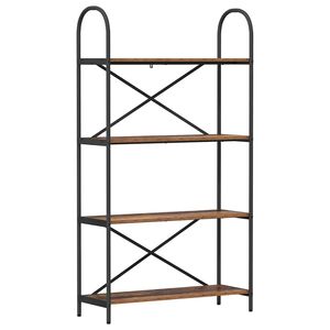 vidaXL Bokhylle 4 niv&aring;er 80 x 30 x 146 cm Konstruert tre Gammelt tre