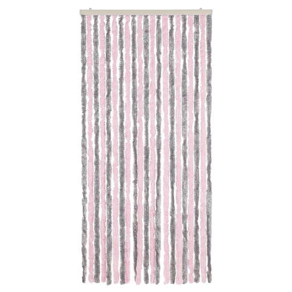 vidaXL Fluegardin s&oslash;lvgr&aring; og rosa 90x200 cm chenille