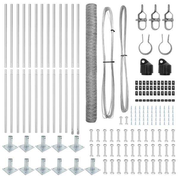 vidaXL Gjerdep&aring;le s&oslash;lv 25 x 1,6 m (36 mm nett) St&aring;l