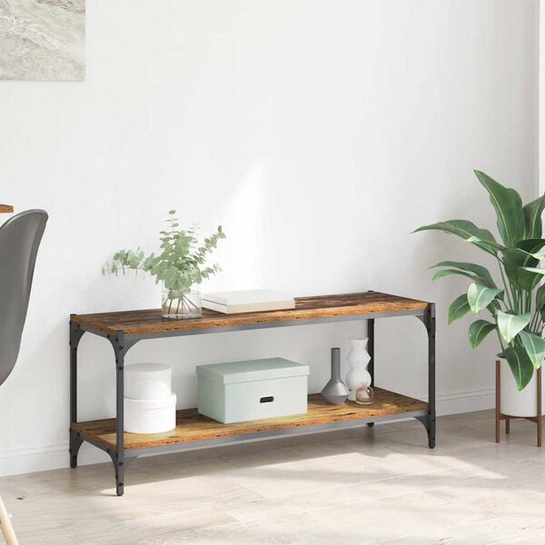 vidaXL TV-skap Gamle tre 100x33x41cm Ingeni&oslash;rtre og jern