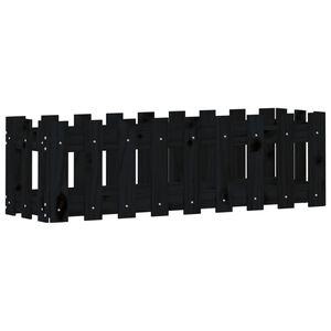 vidaXL H&oslash;ybed med gjerdedesign svart 100x30x30 cm heltre furu