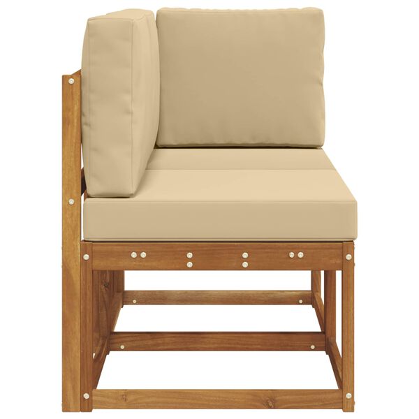 vidaXL Utend&oslash;rs midtbord og hj&oslash;rnesofa 2 Stk Naturlig og Beige