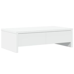 vidaXL Skjermstativ med skuffer hvit 50x27x15 cm konstruert tre