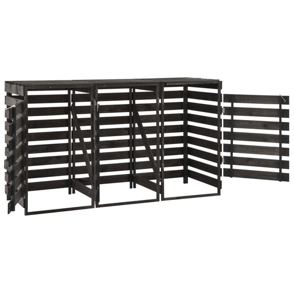 vidaXL Trippelt søppeldunkskur 210x75x121 cm malt heltre furu