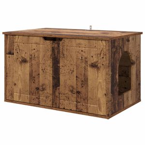 vidaXL Katt Hus Gammelt tre 85 x 55 x 50,5 cm Konstruert tre