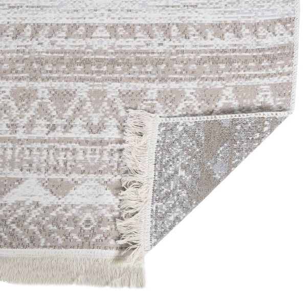 vidaXL Teppe beige 80x300 cm bomull