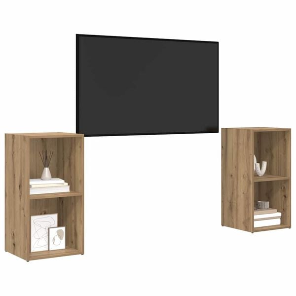 vidaXL TV-benksett 2 pcs Artisan Eik 72 x 35 x 36,5 cm Konstruert tre