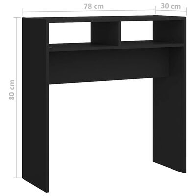 vidaXL Konsollbord svart 78x30x80 cm sponplate
