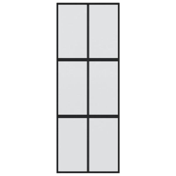 vidaXL Skyved&oslash;r svart 90x205 cm herdet glass og aluminium