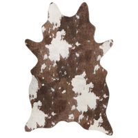 vidaXL Teppe brunt og hvitt 120x170 cm kumønster vaskbart sklisikkert