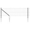 vidaXL Euro-gjerde med pigger 25 x 0,4 m PVC-belagt st&aring;l Gr&aring; Mesh