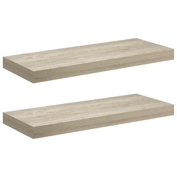 vidaXL Flytende vegghyller 2 stk eik 60x23,5x3,8 cm MDF