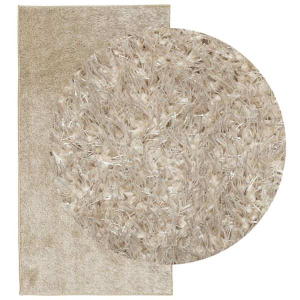 vidaXL Teppe ISTAN med lang luv skinnende utseende beige 80x150 cm