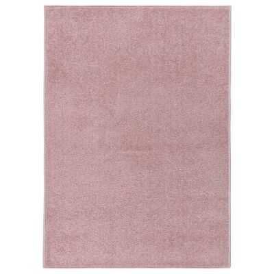vidaXL Teppe med kort luv 120x170 cm rosa