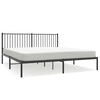 vidaXL Sengeramme i metall med sengegavl svart 183x213 cm