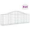 vidaXL Gabionkurver buede 14 stk 200x30x60/80 cm galvanisert jern