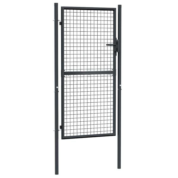 vidaXL Hageport av netting galvanisert stål 100x175 cm grå