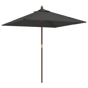 vidaXL Hageparasoll med trestang antrasitt 198x198x231 cm