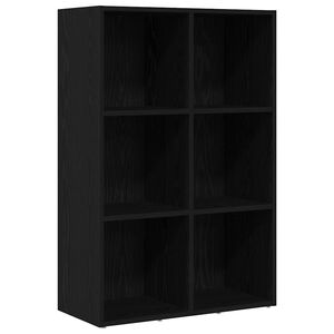 vidaXL Bokskap svart eik 66x30x98 cm konstruert tre