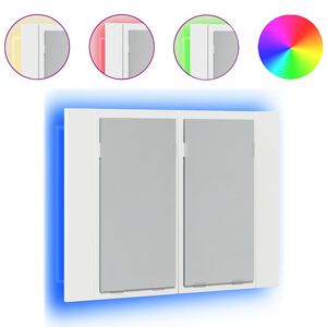 vidaXL LED-speilskap hvit 60x12x45 cm akryl