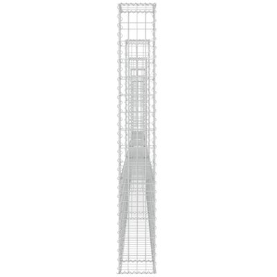 vidaXL Gabionkurv u-formet med 6 stolper 620x20x150 cm jern