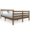 vidaXL Sengeramme honningbrun 135x190 cm Double heltre