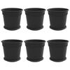 vidaXL Plantepotter 6 stk. Svart Plast