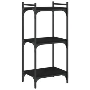vidaXL Bokhylle 3 etasjer svart 40x30x86 cm konstruert tre