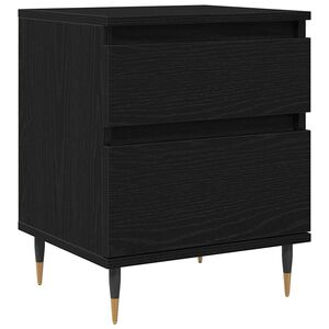 vidaXL Nattbordskap Svart Eik 40 x 35 x 50 cm Konstruert tre