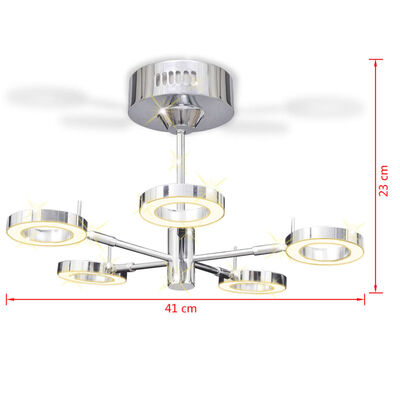 vidaXL Taklampe LED med 5 runde lys