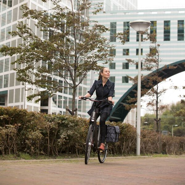 Willex Sykkelvesker 36 L svart og brun fantasitr&aelig;r 13961